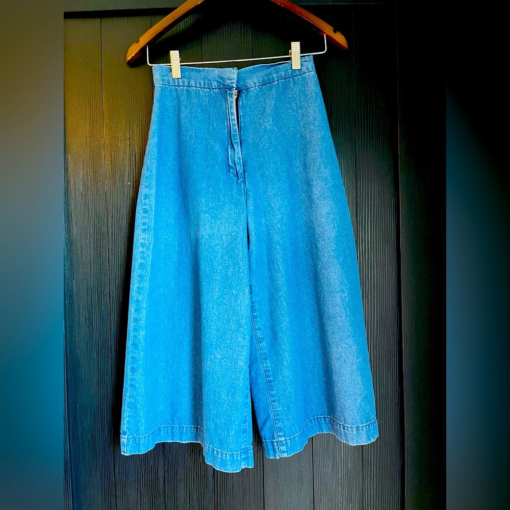 Zara Blue Flare Wide Leg Jeans skirt/pants size 0/2